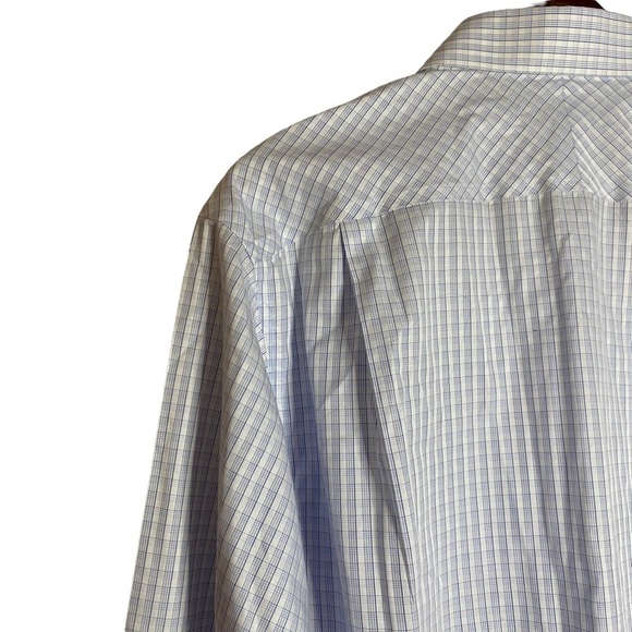 Jos. A. Bank Reserve Wrinkle Free Slim Fit White Blue Dress Shirt 16.5-35 - Picture 10 of 16